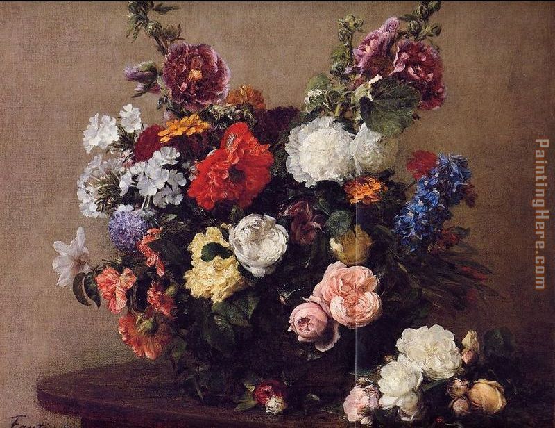 Bouquet of Diverse Flowers painting - Henri Fantin-Latour Bouquet of Diverse Flowers art painting